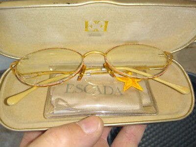 ESCADA E009 AMB Women's Eyeglasses Oval Gold Tortoise Metal 52[]17 135 W Case