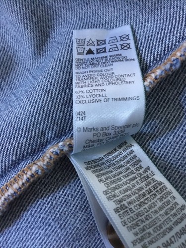 M & S Sz 10 Dress Smart Denim Maxi A Line Button Through Bnwt - Picture 4 of 4