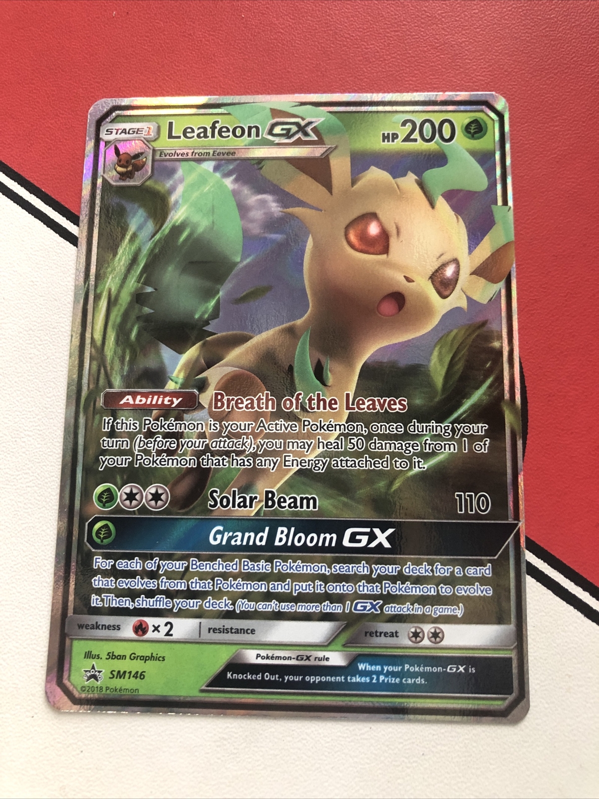 Leafeon GX SM146 - NM Full Art Promo Pokemon Card