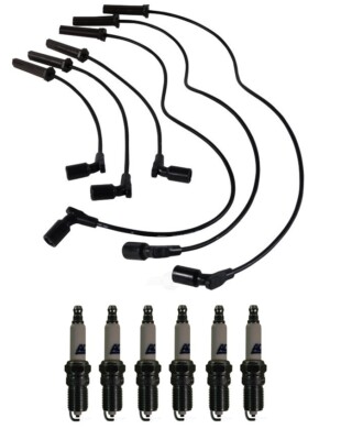 GM OE Ignition Wire Set & 6 ACDelco Rapidfire Spark Plugs Kit For Chevy Buick V6