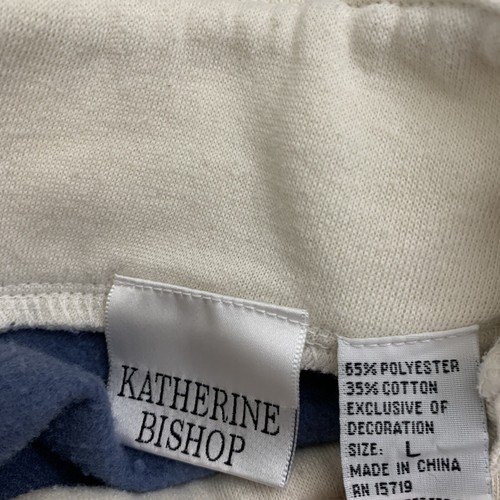 Felpa vintage taglia grande Katherine Bishop finto collo floreale neutro pullover - Foto 4 di 6