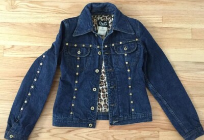 D&G  ドルガバ Gジャン イタリア ヴィンテージ  S  金ロゴ  金ボタン D&G Dolce And Gabbana Vintage Jeans Jacket Gold Studded Xs