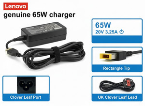 Original Lenovo Yellow Tip rechteckiges Laptop Ladegerät 65W 20V 3,25A Netzteil