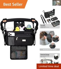 Versatile Baby Stroller Organizer   Universal Fit with Insulated Cup Holders