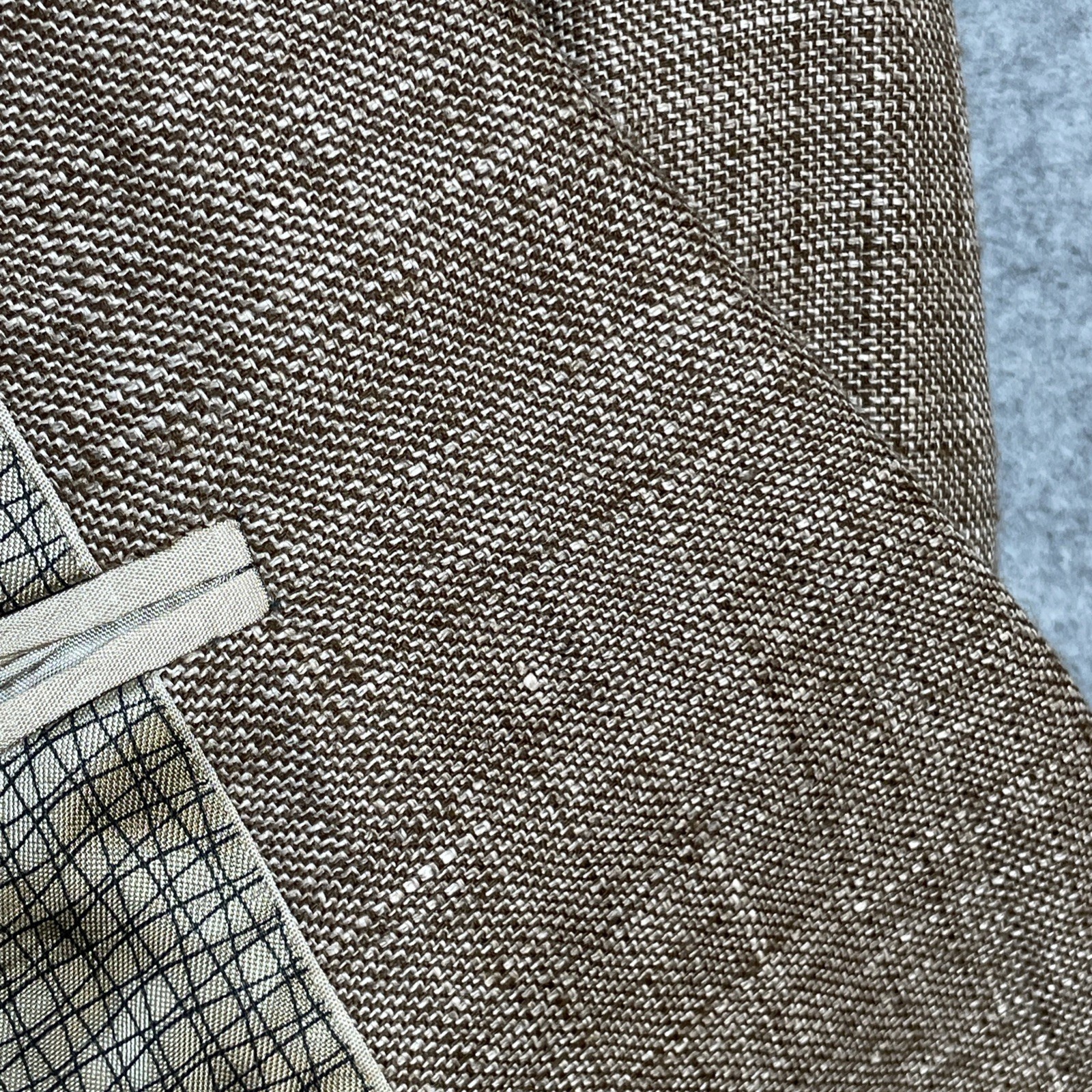 Hugo Boss "THE KEYS12” Mens 56 Tan Check Jacket Sport Coat Blazer Wool/Linen thumbnail 8