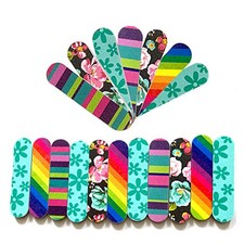 50Pcs Assorted Color Nail Art Tool Mini Nail Files Double Sided Emery Boards 