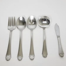5 Piece Oneida Cube Henley Stainless Glossy Hostess Serving Set Flatware