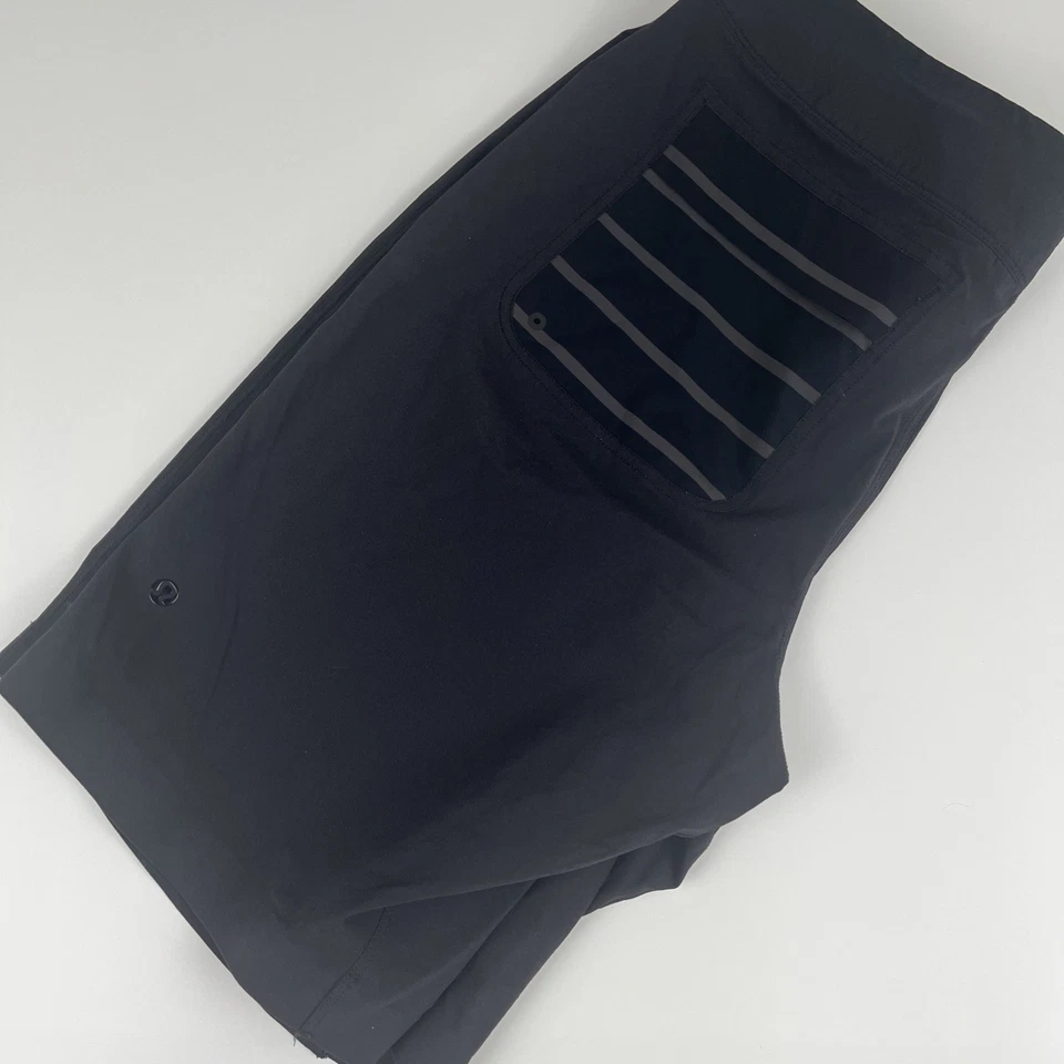 Pantalones Cortos Lululemon Para Hombre Talla 34 Elásticos Negros Gimnasio Correr Foto 2 de 4