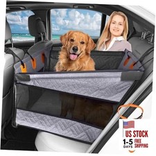 Dog Car Seat for Large Medium Dogs, Hard Bottom Back Seat Extender for Grey