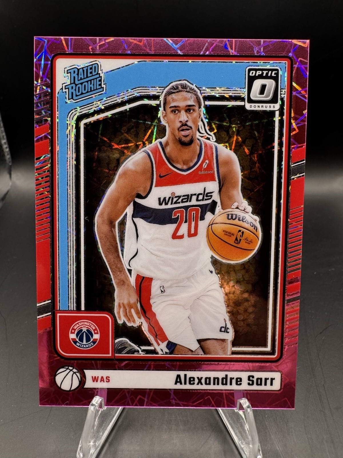 2024 Panini Donruss Optic Pink Velocity Rated Rookie #276 Alexandre Sarr /79