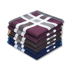 Soft Mens Cotton Handkerchiefs Assorted Color 6 PCS Gift Set Formal Casual
