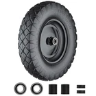 Wheelbarrow Tires 4.80/4.00-8 Flat Free, Free - 16", Black