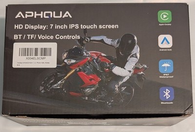 APHQUA 7-Inch Motocycle GPS Navigation System with CarPlay & Android Auto