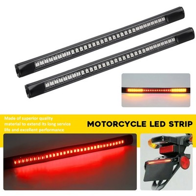 8'' inch Flexible Motorcycle LED Brake Tail Light Turn Signal Strip Running DRL