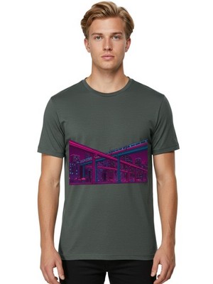 Cityscape Mens Graphic Tee, 100% Cotton, Casual Summer Wear