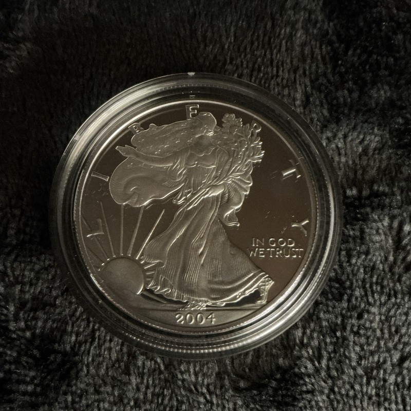 2004-W American Silver Eagle Proof $1 0.999 Silver West Point Mint w/ Box COA