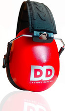 DECIBEL DEFENSE Professional Safety Ear Muffs 37dB NRR - Regular, Red