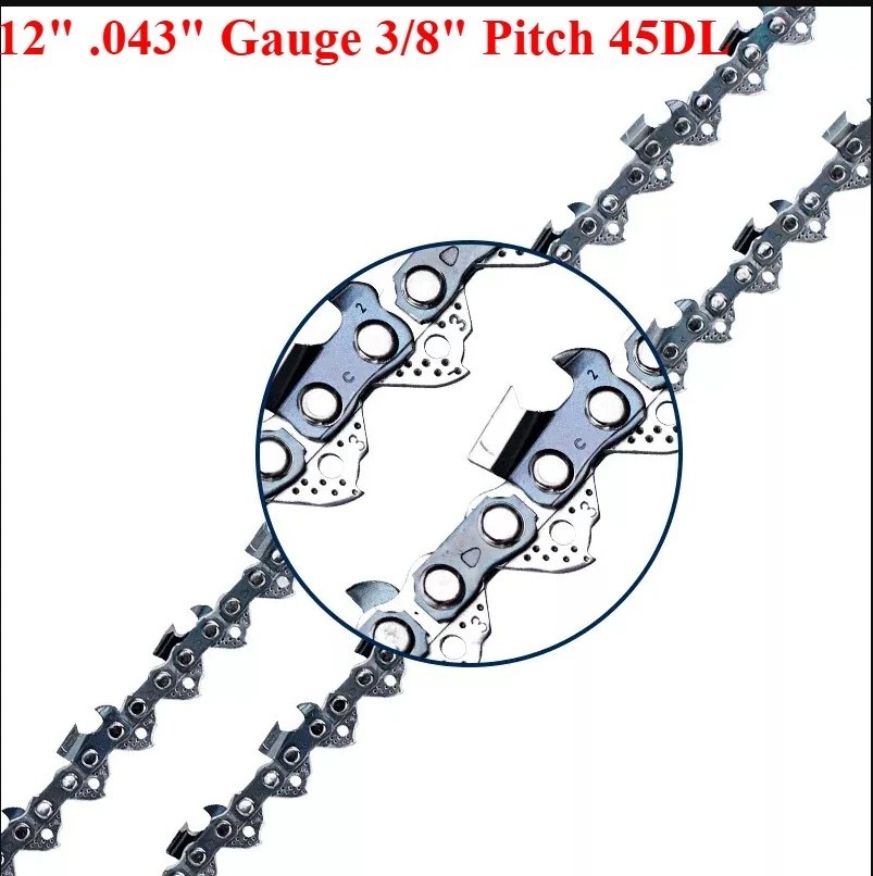 2 PCS Chainsaw Chain 12" 45DL 3/8" LP .050" for Echo CS-2511T CS-271T