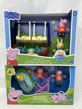Peppa Pig Play Sets x2 Outside Fun Swingset Park Fun Teeter Totter Figures NEW