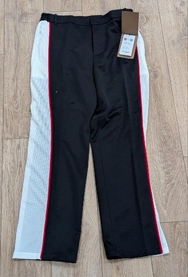 $1090 Mens Burberry Side Striped Cotton Blend Trousers Pants Black 52 US 36