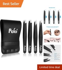 Elegant Tweezers Set for Facial Hair  Splinter Removal - Stainless Steel Design