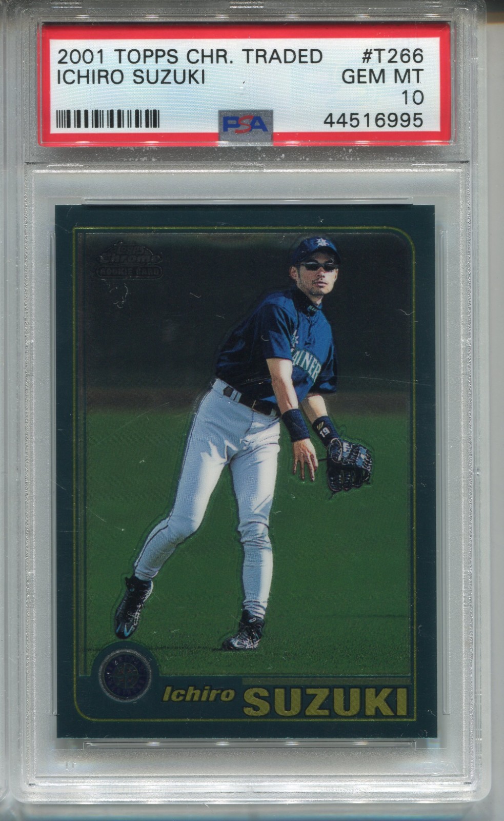 2001 Topps Chrome Traded Ichiro Suzuki Rookie Card PSA 10 Gem Mint Graded #T266