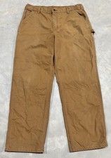 Carhartt B11 Brn Duck Canvas Original Dugaree Fit Straight Leg Carpenter Pants