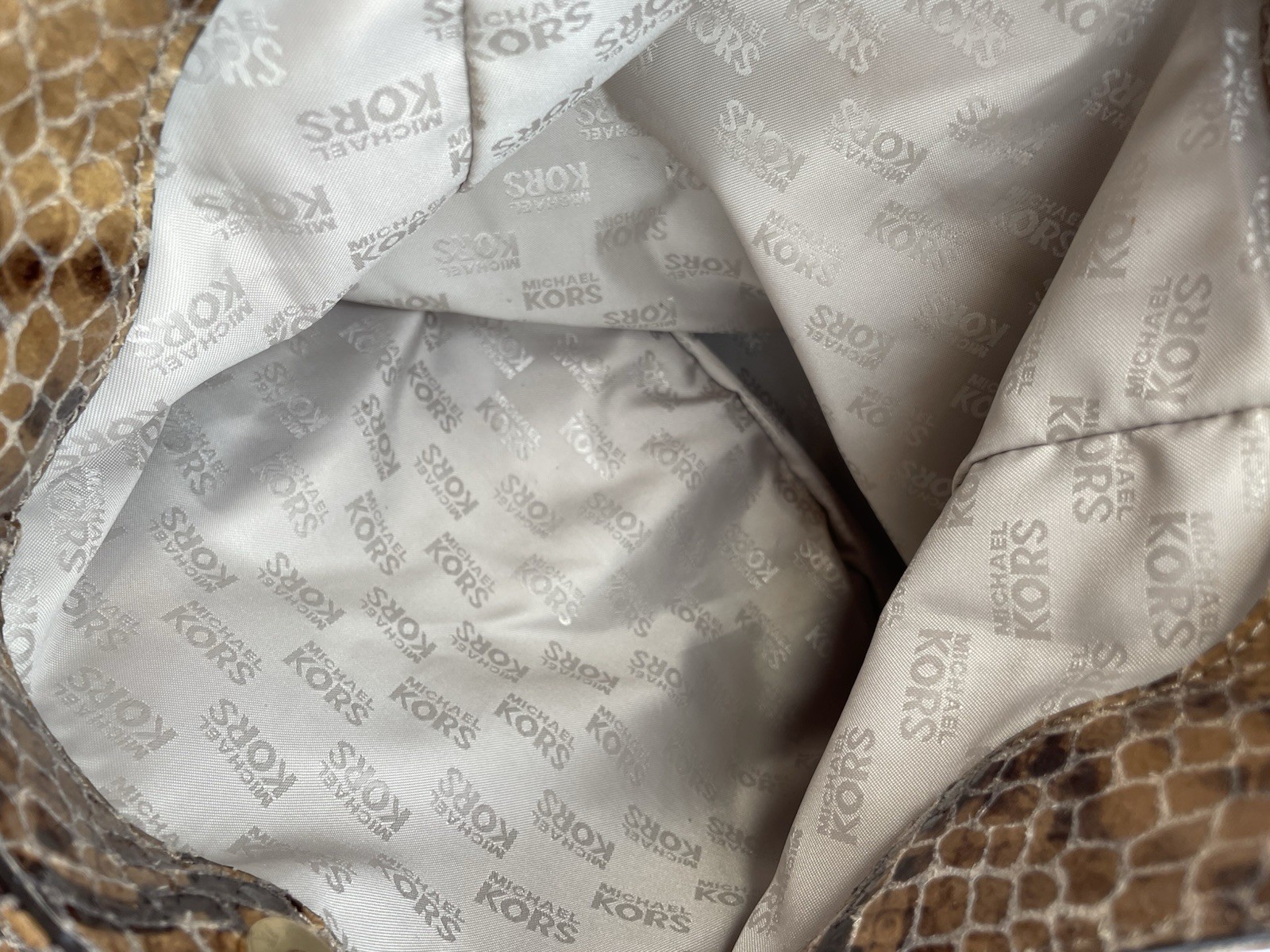 Michael Kors Chain Python Print Shoulder Bag Size… - image 9