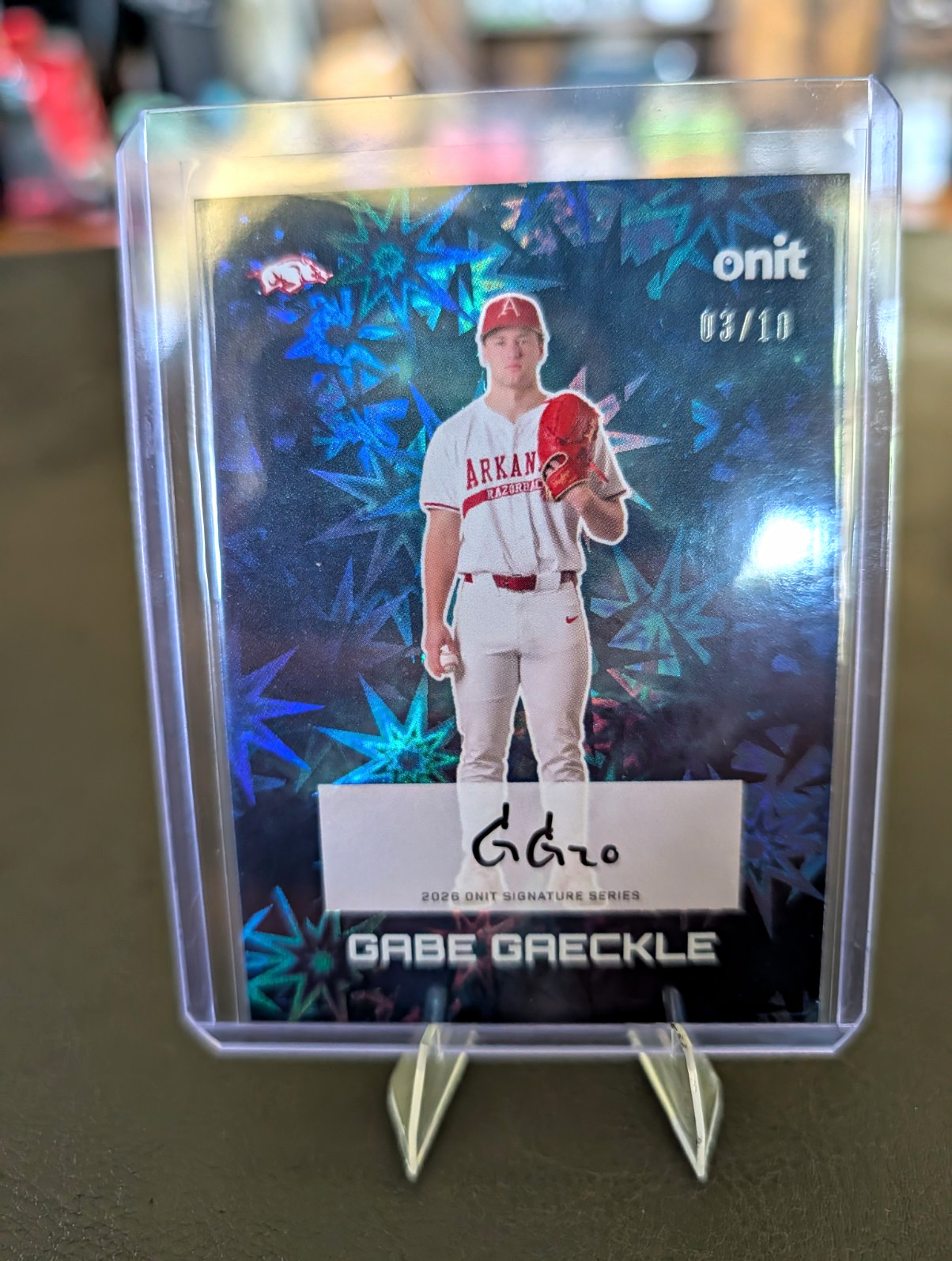 Onit 2026 Signature Series Gabe Gaeckle Arkansas Razorbacks Auto 03/10 #GS-4