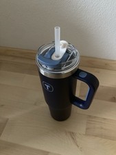 Tupperware Tumbler Big T Thermobecher mit Henkel und Strohhalm  1,1 L blau NEU