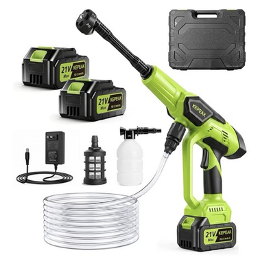 #ad KEPEAK Cordless Portable Washer 1450PSI Washer with 6 in 1 Nozzle amp; 2 Batteries $49.99