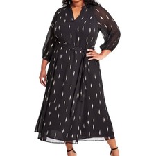 Vince Camuto Women’s 3/4 Sleeve Belted Maxi Dress Black Size 1X