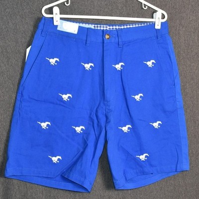 NEW Pennington & Bailes Men's 34 SMU Pony Embroidered Stadium Pants Shorts NWT