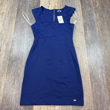 Guess Lori Solid Dress Womens Small Electro Blue Cap Sleeve Sheath