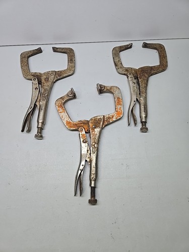 (3) Vise Grip Petersen Dewitt Welding Clamp Locking Clamp Made in USA Vintage