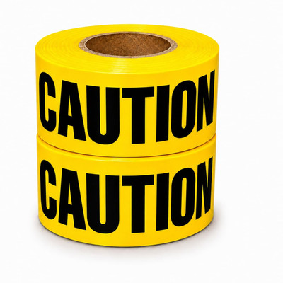 Premium Yellow Caution Tape 2-Pack 3 Inch X 1000 Feet, Hazard Safety Tape, Const