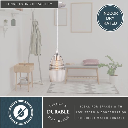 Vaxcel Lighting P0276 Milano 1 Light 5"W Pendant - Nickel - Picture 6 of 9
