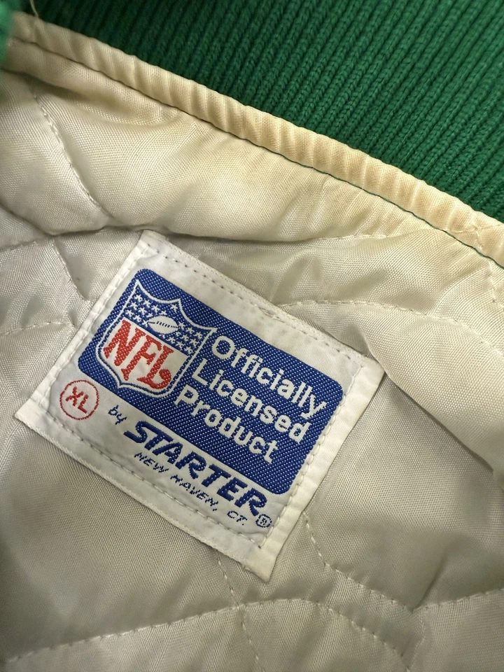 Chaqueta De Colección New York Jets Starter Verde NFL Satinado Bombardero Hecha en EE. UU. XL Foto 3 de 4