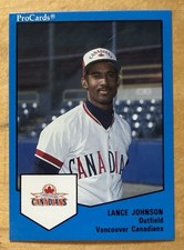 1989 ProCards Minor League #576 Lance Johnson Pre-Rookie Baseball Card NM-MT. rookie card picture
