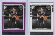 2024-25 NBA Hoops Stephon Castle Rookie Purple Parallel and Base #234