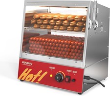 Commercial Hot Dog Steamer Machine 31.8QT Hot Dog Machine with Bun Bread Warmer