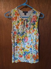 CHAPS Ralph Lauren Womens Size Medium Dress Summer Floral Print Tank