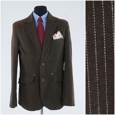 Mens Striped Cotton Blazer 40L UK Size REVIEW Brown Sport Coat Jacket