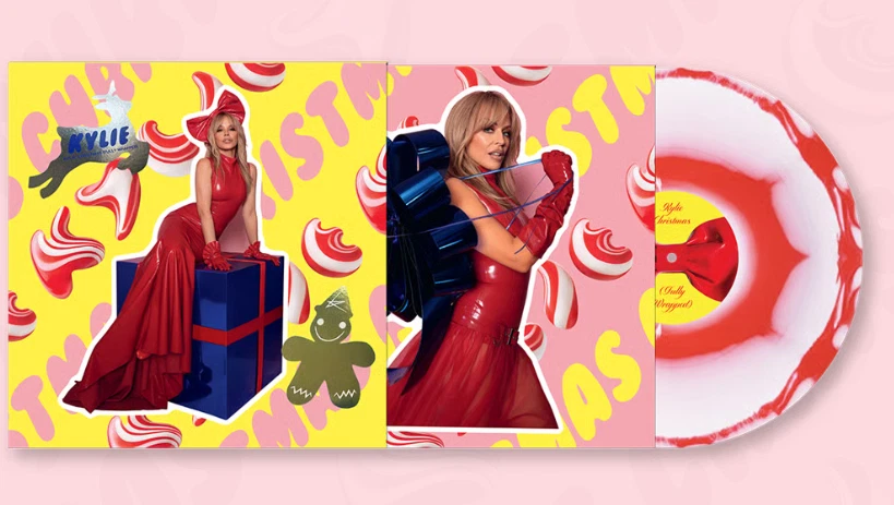 Kylie Minogue – Kylie Christmas (Fully Wrapped) Candy Cane Coloured LP Vinyl NEW - image 3 of 3