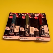 Imperial Toy Star Wars Set Of 3 Mini Lightsaber Bubble Wand Red Green NIP