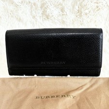BURBERRY Nova Check Leather Long Wallet Black excellent gift
