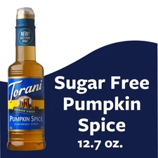 Torani Sugar Free Pumpkin Spice Coffee Syrup Zero Calorie Authentic Coffeehou...