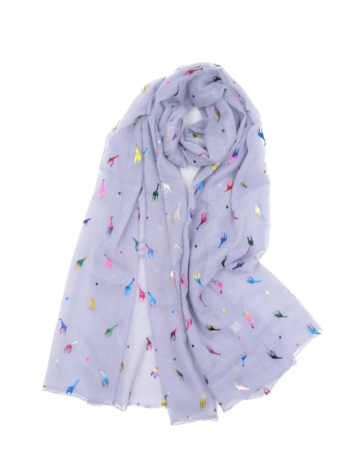 Women’s Foil Print Scarf | Lightweight Glitter Wrap | Xmas Gift for Her - Image 2 of 4