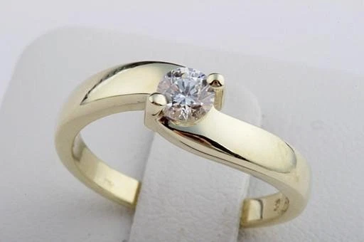 Solitär Ring Kristall 333 8K Gelb Gold Gr. 55 Top Zustand! - - Bild 4 von 4