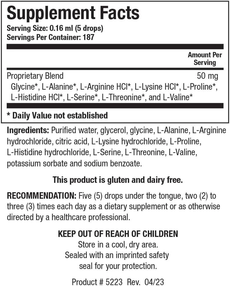 Fórmula líquida de absorción rápida de aminoácidos Biotics Research - músculo altamente absorbido Foto 3 de 4